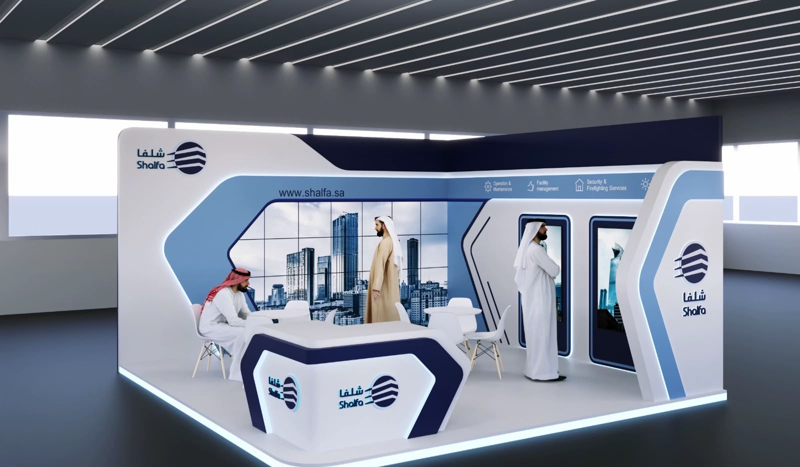 تصميم وتصنيع بوثات المعارض والمنصات التجارية